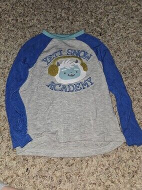 Little Sleepies Kids' Blue & Gray Yeti Snow Academy Long-Sleeve Tee